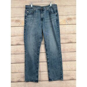 AG Adriano Goldschmied Saige High Rise Straight Jeans Womens 31 Blue Medium Wash